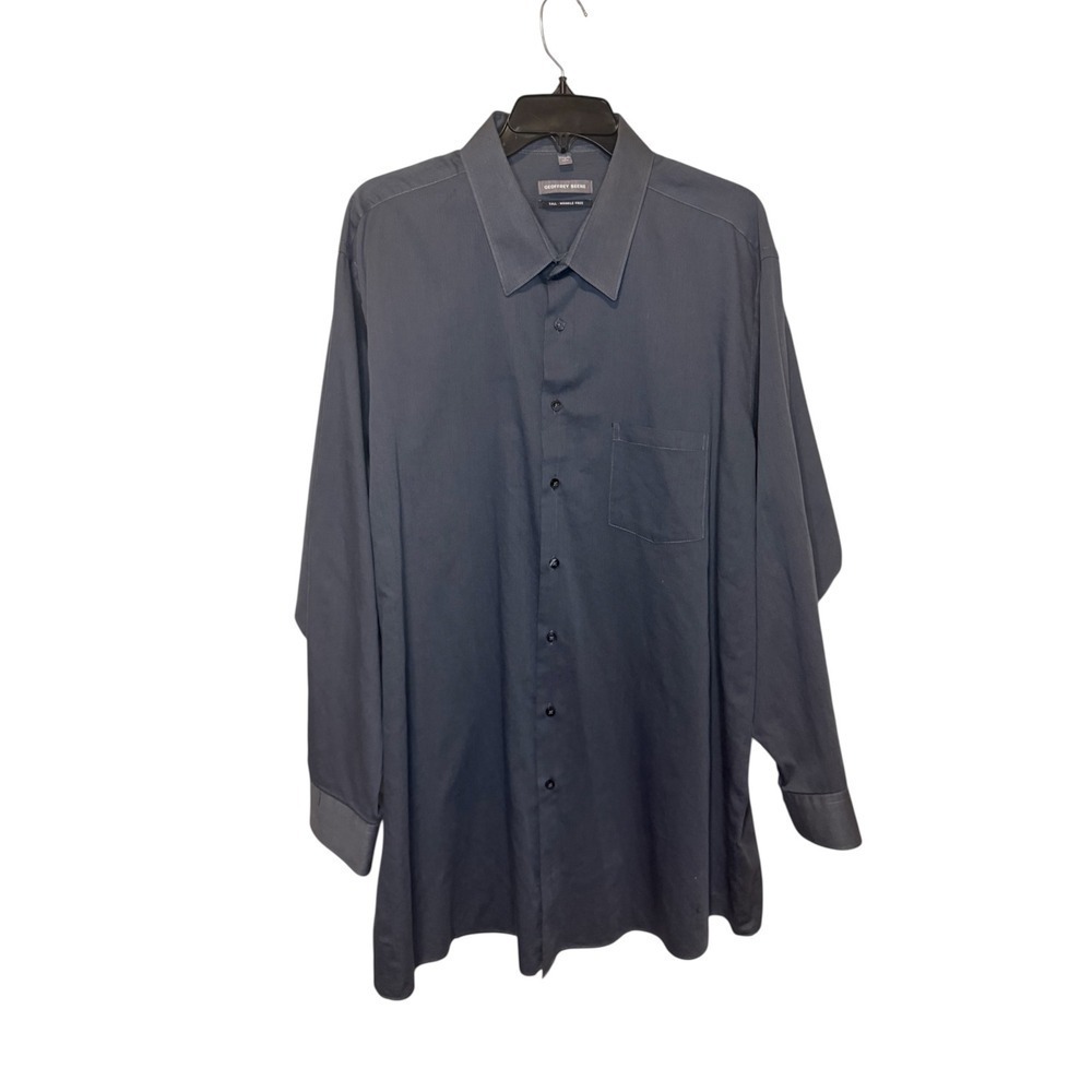 Geoffrey Beene Tall Wrinkle Free Dress Shirt Solid Gray Size 16 1/2 / 35/36